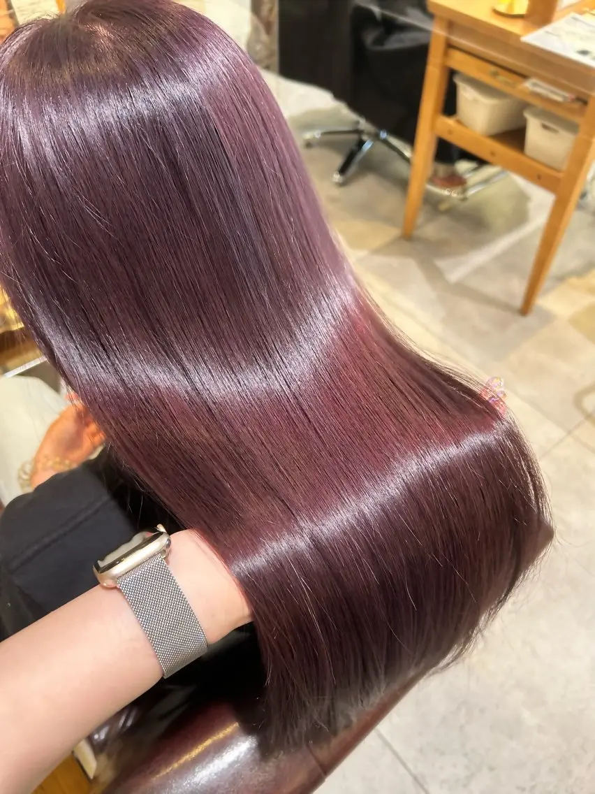 セミロング 髪質改善 トリートメント ヘアカラー トリートメント 農添 杏のヘアスタイル
