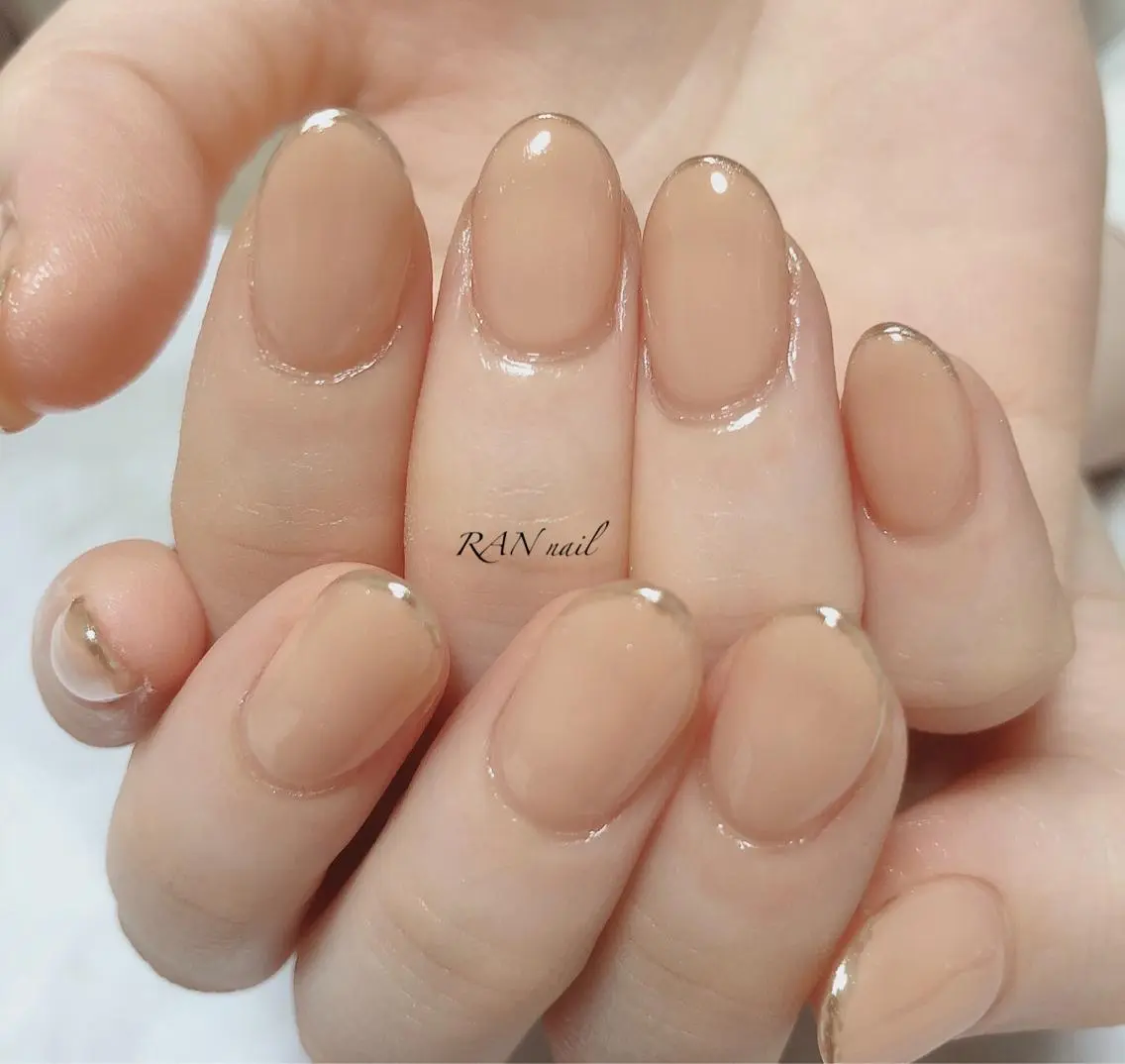 ネイル フレンチネイル 卒業式 ミラーネイル オフィスネイル シンプルネイル ハンドネイル フットネイル RAN nailのネイルデザイン
