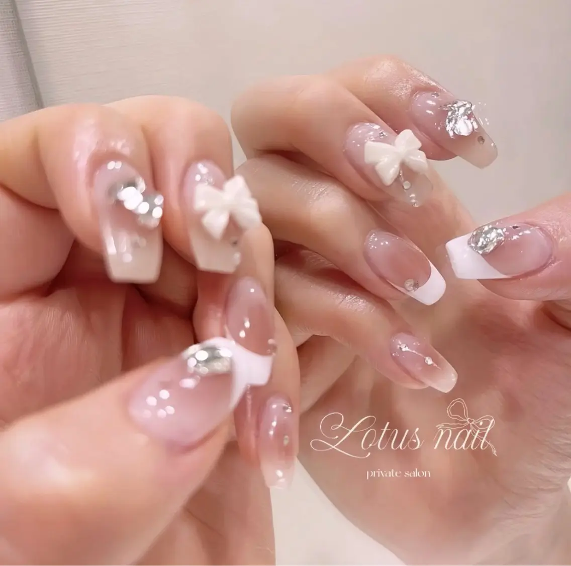 ネイル フレンチネイル ワンホンネイル ハンドネイル Lotus nailのネイルデザイン