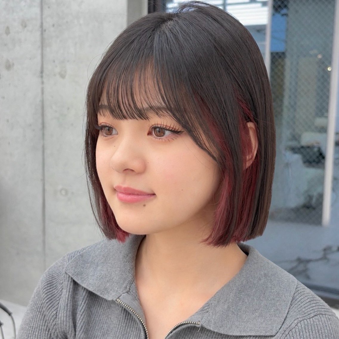 ミディアム カラー 透明感カラー ボブ カット ヘアカラー mei ボブ ショートボブ特化🤎のヘアスタイル