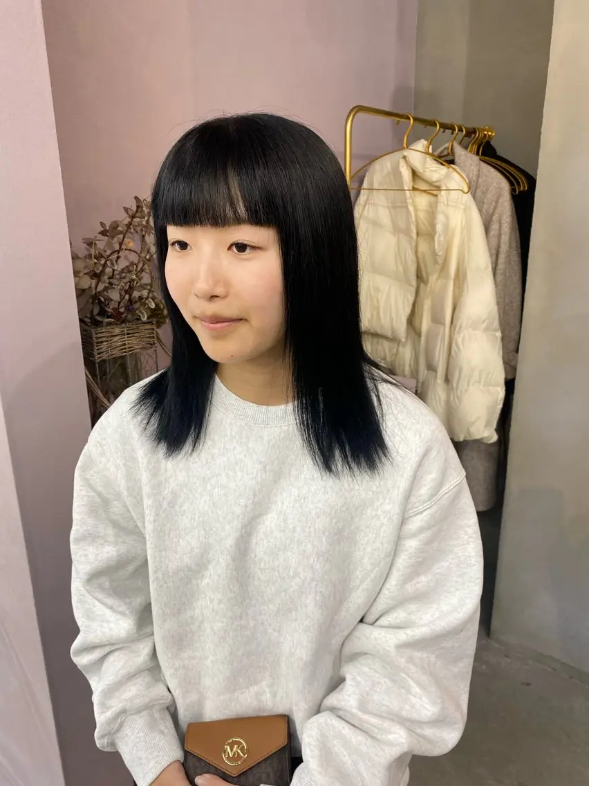 セミロング カラー ヘアカラー トリートメント 前橋 姫奈のヘアスタイル