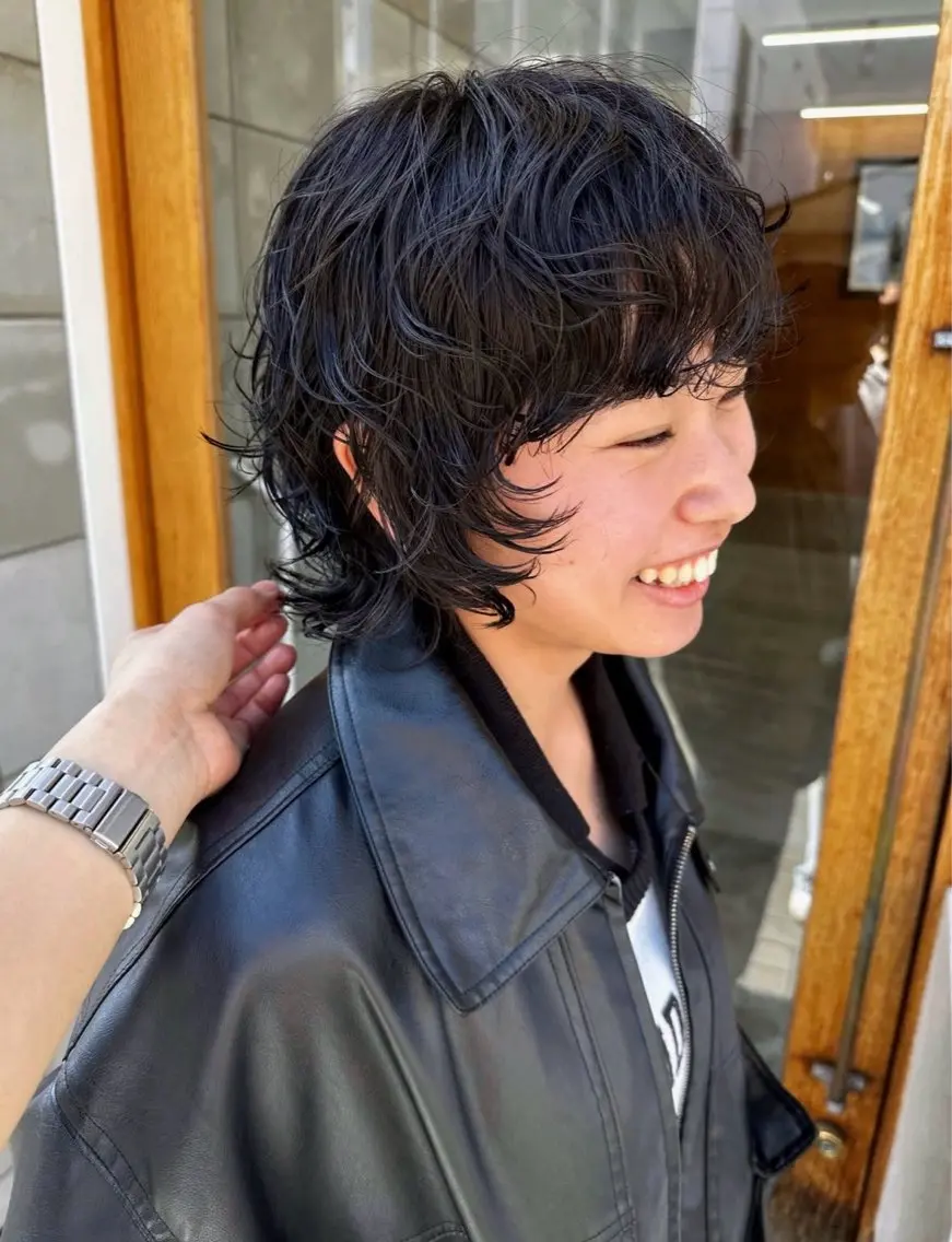 ショート パーマ ショートヘア ウルフカット カット パーマ トリートメント パーマ /レイヤー 榛地渉馬 /矢場町のヘアスタイル