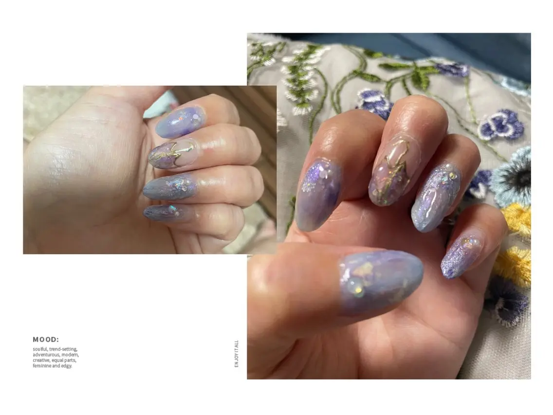 ネイル オーロラネイル キラキラネイル NAIL★M 真紀のネイルデザイン