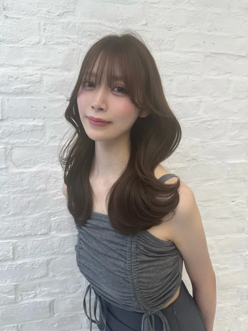 ミディアム カラー カット ヘアカラー 高島大登/顔周り /レイヤーカットのヘアスタイル