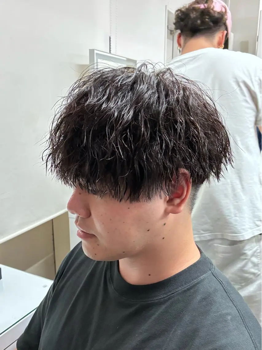 ショート パーマ メンズ カット パーマ トリートメント ヘアセット 💈メンズパーマ特化 💈颯太のヘアスタイル