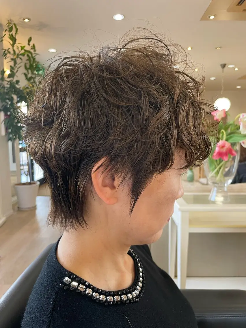 ショート カラー パーマ カット ヘアカラー パーマ トリートメント 小酒井 智洋のヘアスタイル