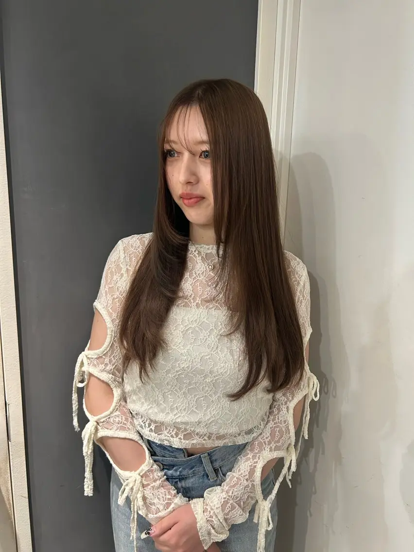 ロング ヘアカラー トリートメント えり 艶髪/髪質改善 /透明感カラー/堀江のヘアスタイル