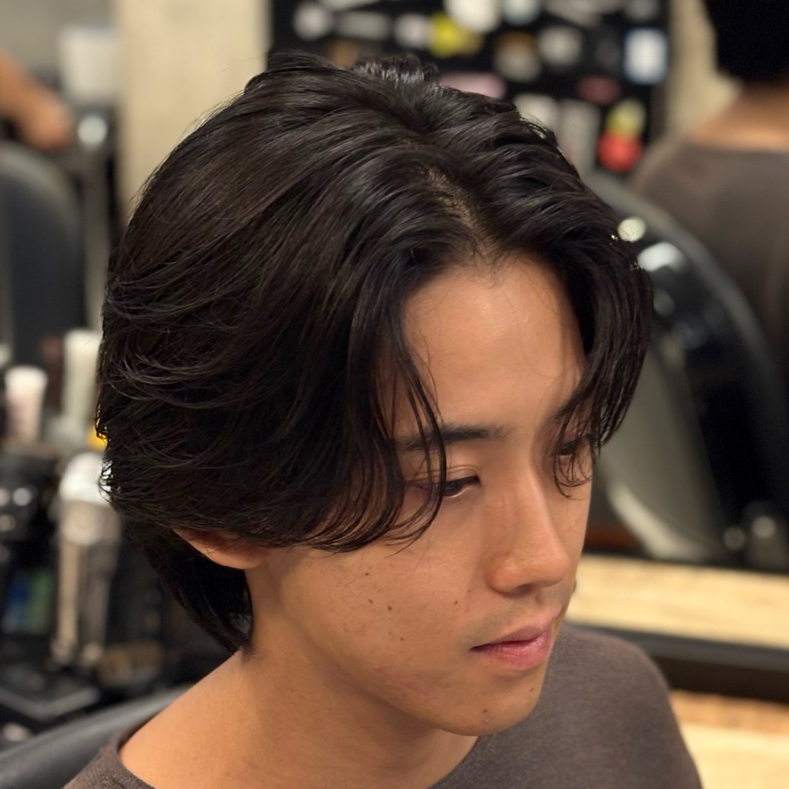ミディアム パーマ メンズ ミディアムパーマ メンズパーマ カット パーマ トリートメント ヘアセット 🧬渋谷メンズ特化 ソウタ｜店長🧬のヘアスタイル