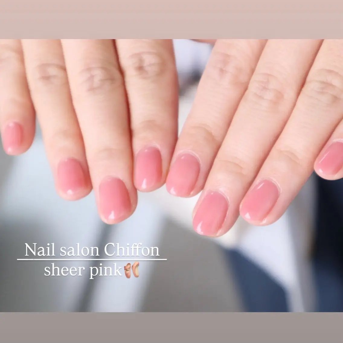 ネイル オフィスネイル ワンカラーネイル ピンク ハンドネイル ハンドケア Nail salon Chiffonのネイルデザイン