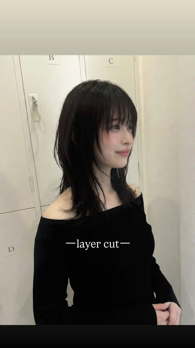 セミロング レイヤーカット 甲子園口　RINのヘアスタイル