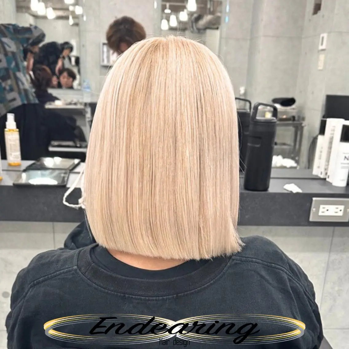 ミディアム ワンレンボブ ボブ ヘアカラー Endearing 銀座/レイヤーカットのヘアスタイル