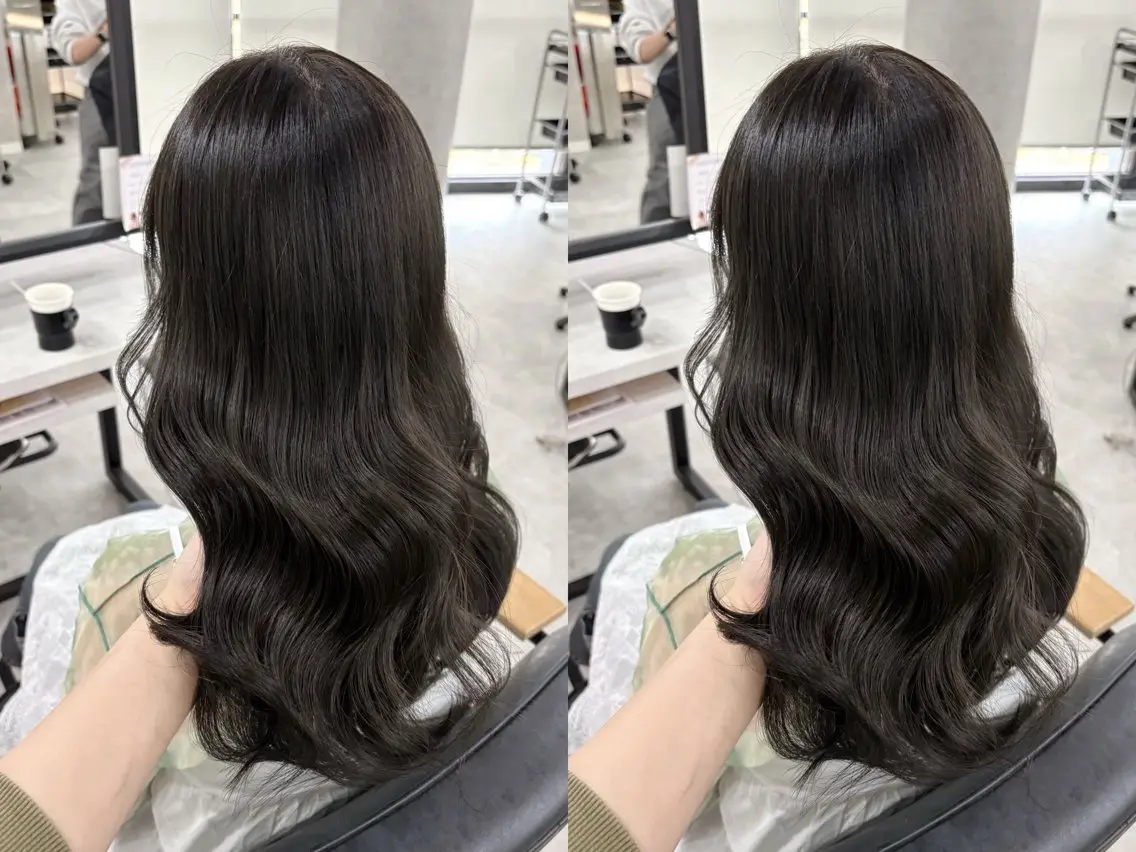 ロング カット ヘアカラー トリートメント 縮毛矯正×透明感 カラー hinataのヘアスタイル