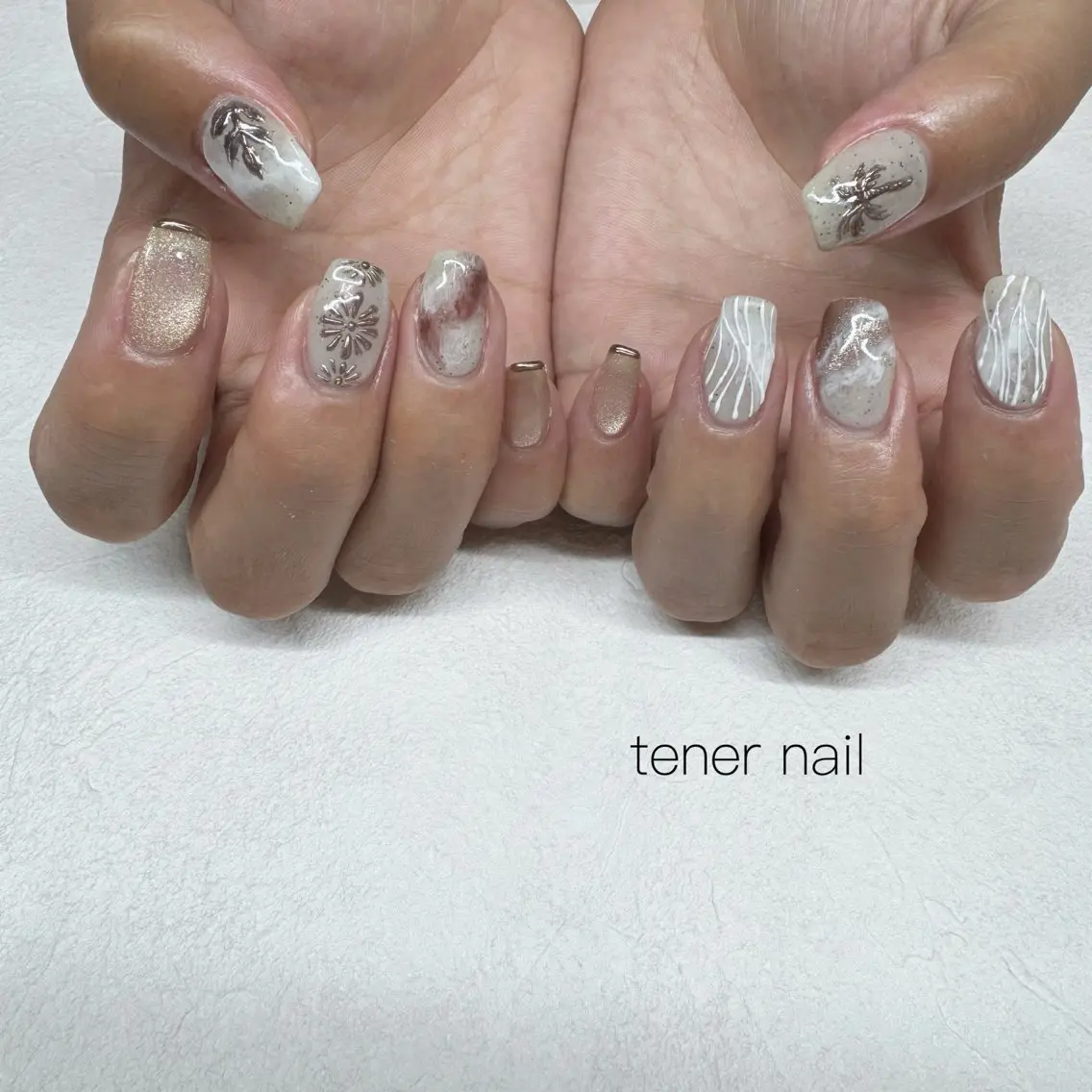 ネイル ニュアンスネイル 夏ネイル ハンドネイル テネルネイル tener nailのネイルデザイン