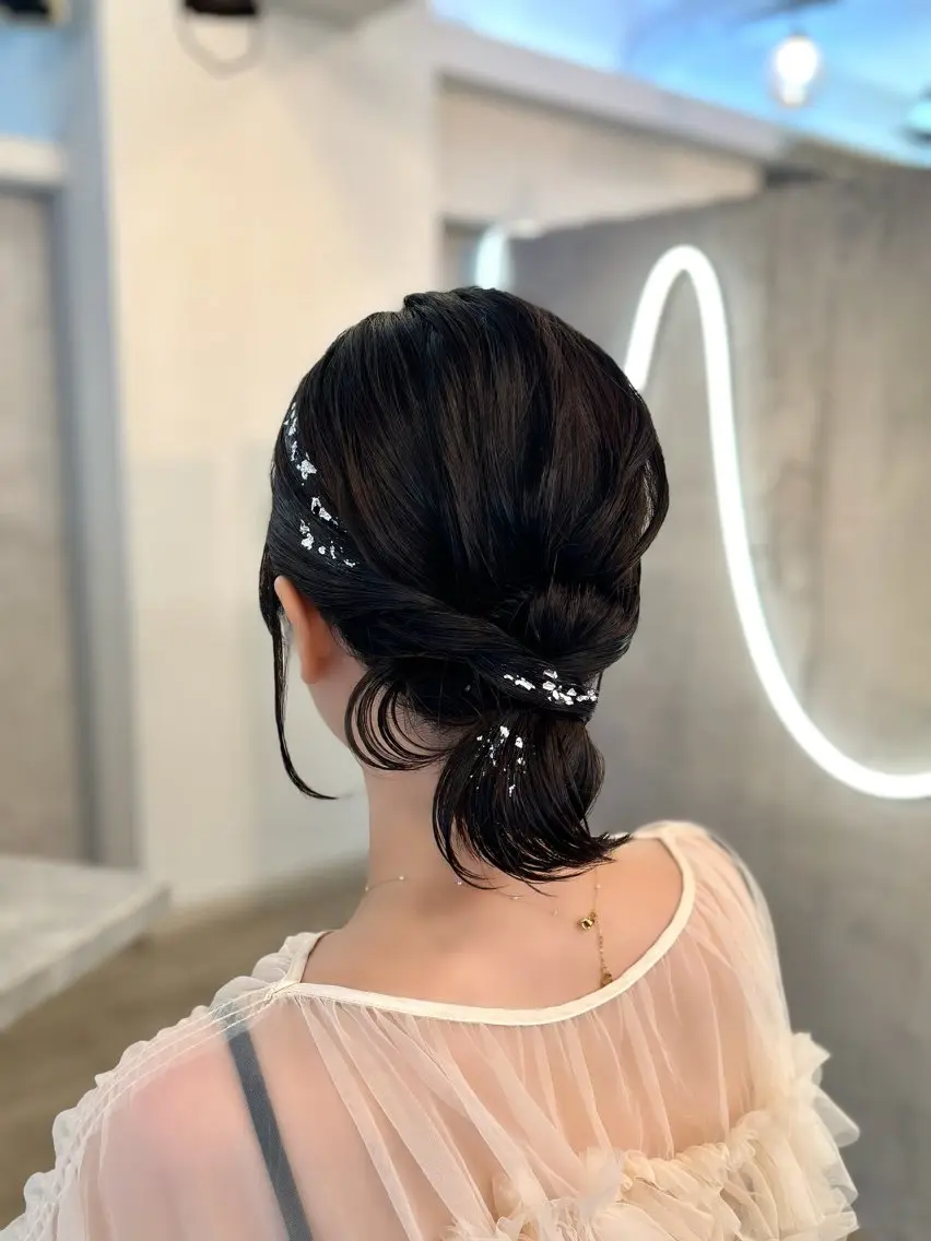 セミロング ヘアアレンジ ヘアセット VISAGE ba.sk 金子詩帆のヘアスタイル