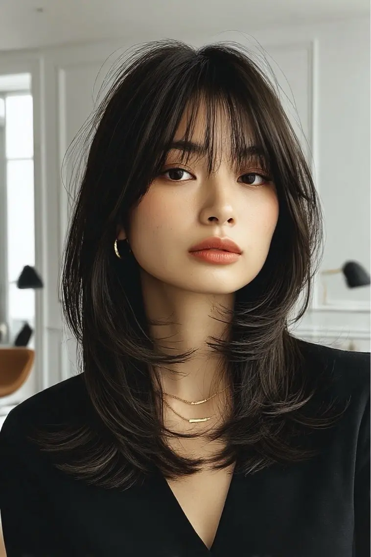 セミロング カラー ヘアカラー 韓国×艶ハイトーンが かわいい✨️リオ🍒のヘアスタイル