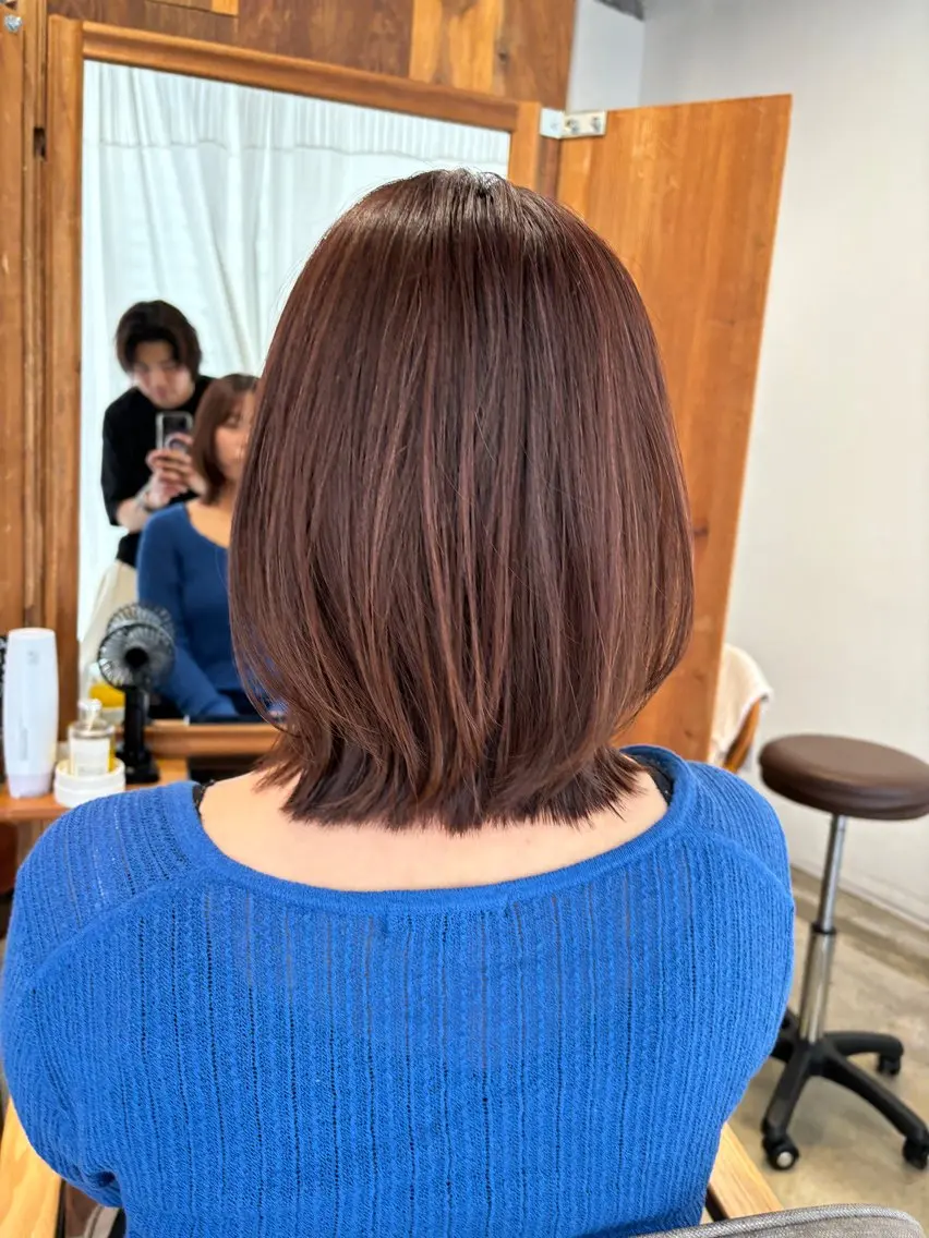 ミディアム くびれヘア くびれレイヤー レイヤーカット カット ヘアカラー トリートメント 【韓国レイヤー特化 ハッシュカット】のヘアスタイル