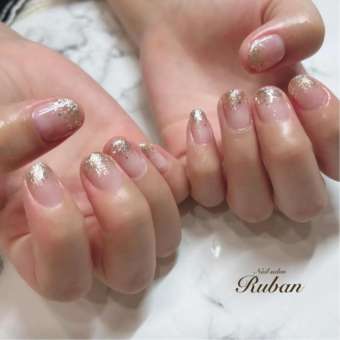 ネイル グラデーション ラメ(グリッター) ラメグラデーション Nail salon Rubanのネイルデザイン