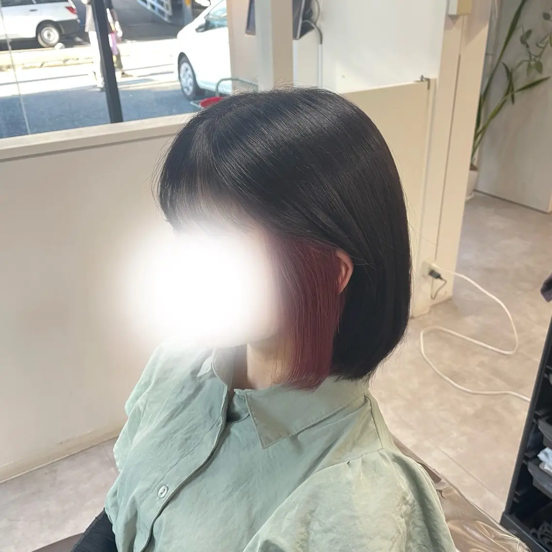 ショート カラー イヤリングカラー ピンクカラー 川原 飛奈のヘアスタイル