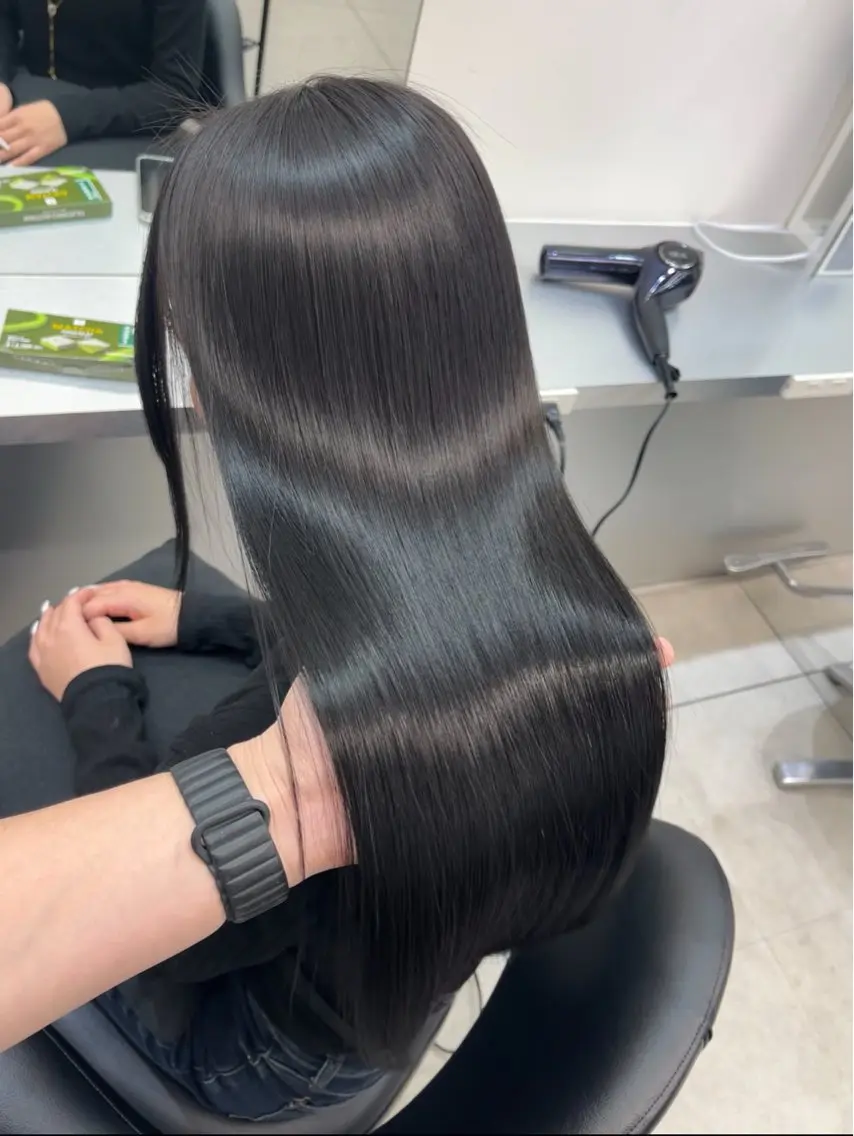 ロング カット ヘアカラー 縮毛矯正 トリートメント 髪質改善/縮毛矯正 梅田茶屋町/西尾祐作のヘアスタイル