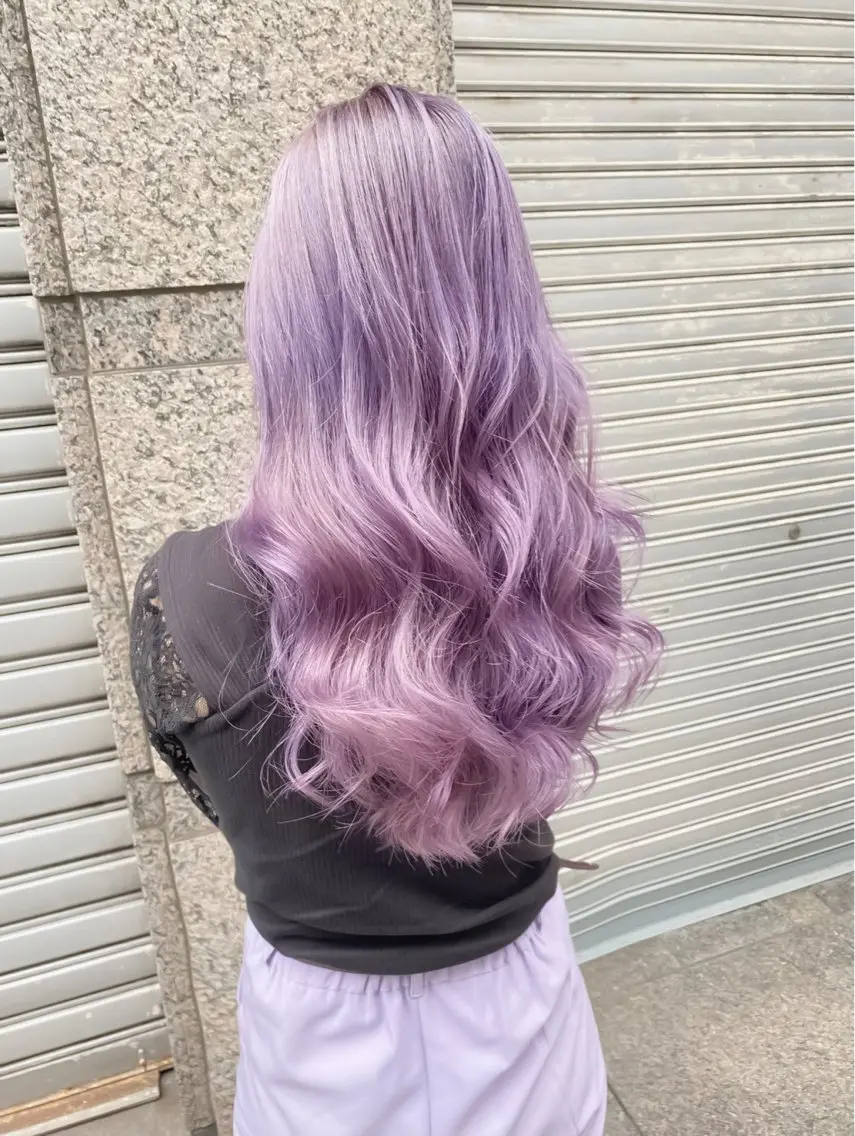 ショート カラー パーマ ヘアアレンジ メンズ ラベンダーカラー レイヤーカット 【縮毛矯正ブリーチ】 MANATO🌈のヘアスタイル