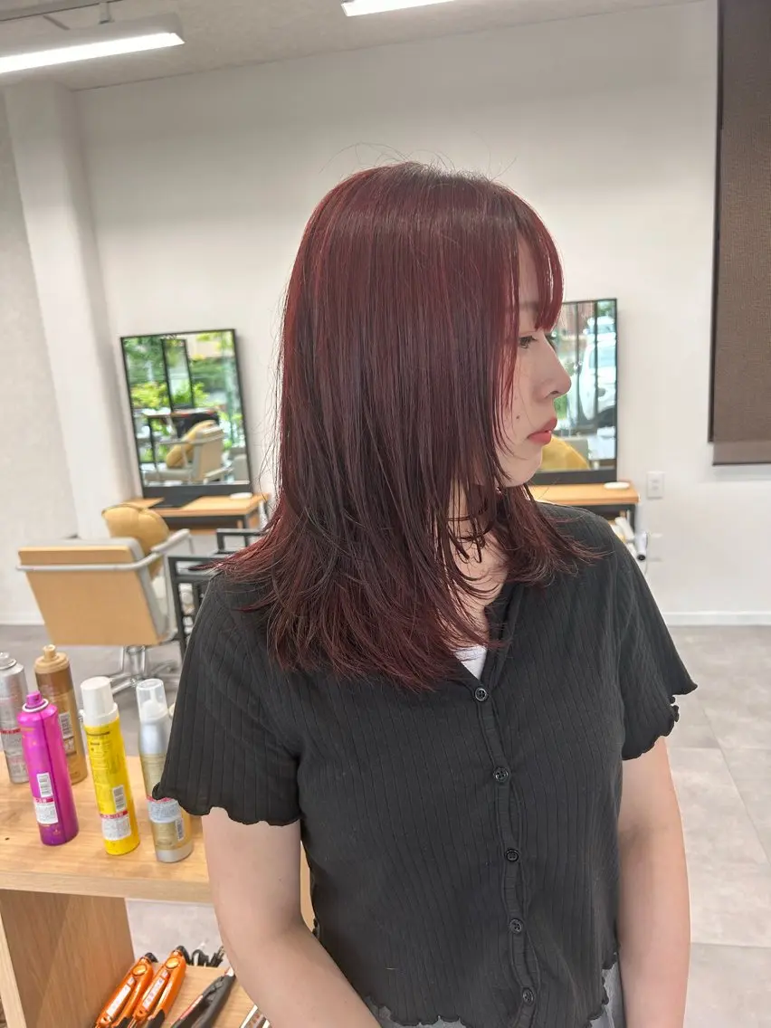 ミディアム レイヤーカット 斉藤 陸のヘアスタイル