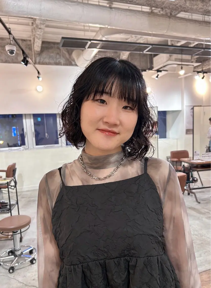 パーマ ボブ みうら ありさのヘアスタイル