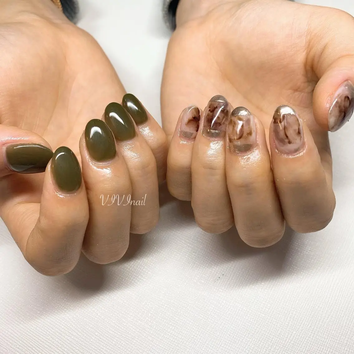 ネイル ミラーネイル ニュアンスネイル ワンカラーネイル ハンドネイル vivi nailのネイルデザイン