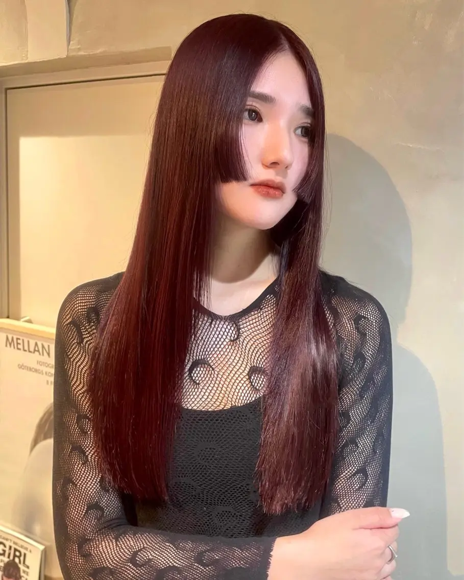 ロング カラー カット ヘアカラー 縮毛矯正 トリートメント カノン/透明感カラー /酸性ストレートのヘアスタイル