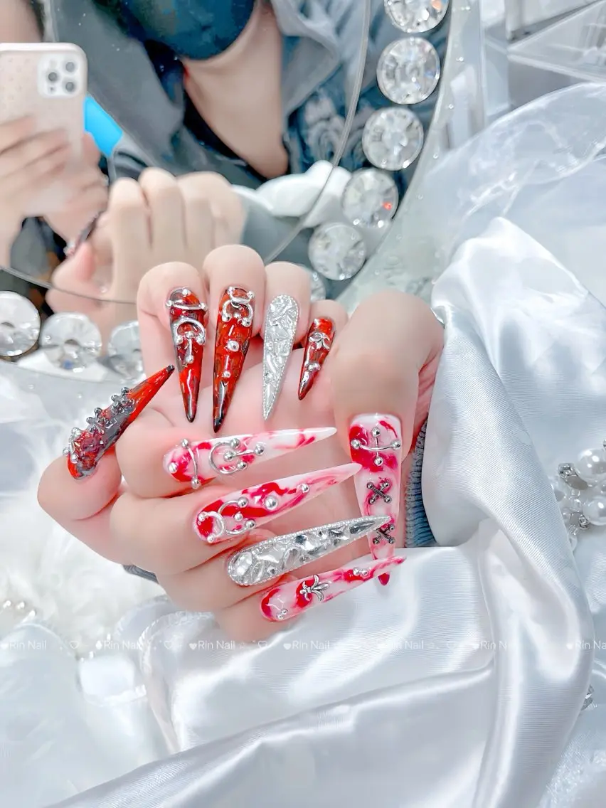 ネイル オーロラネイル ブルー フラッシュネイル フットネイル グラデーション ハンドネイル Rin Nail 新大久保店のネイルデザイン