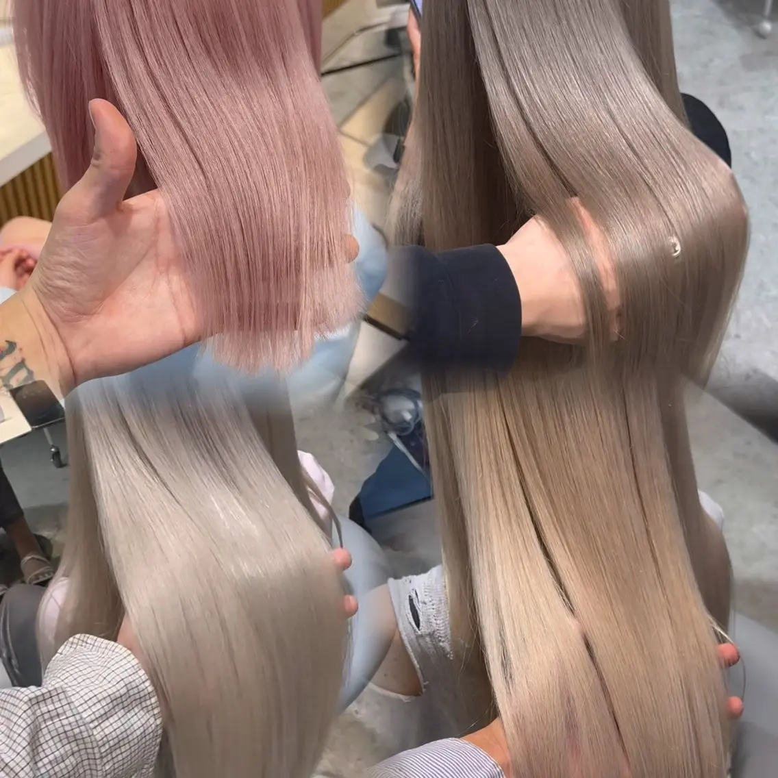 カラー ブリーチ ハイトーンカラー ヘアカラー トリートメント Aster 店長 れおんのヘアスタイル