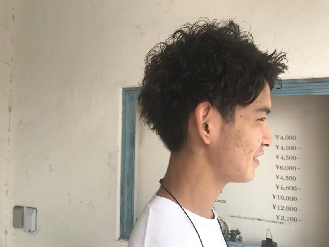 ショート パーマ オリーブ透明感カラー 表参道/MIKUのヘアスタイル