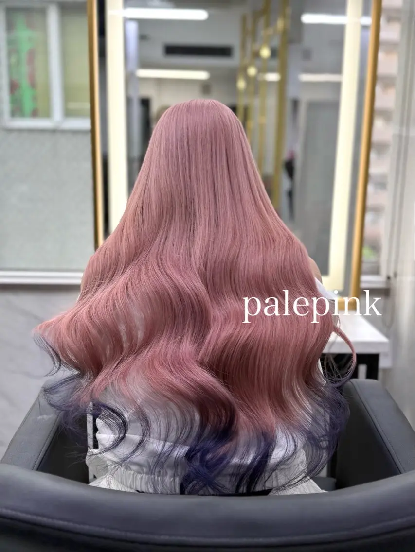 ロング カラー 透明感カラー ハイトーンカラー ピンクカラー カット ヘアカラー トリートメント エクステ🩵ブリーチ 韓国ヘア🩵KAEのヘアスタイル