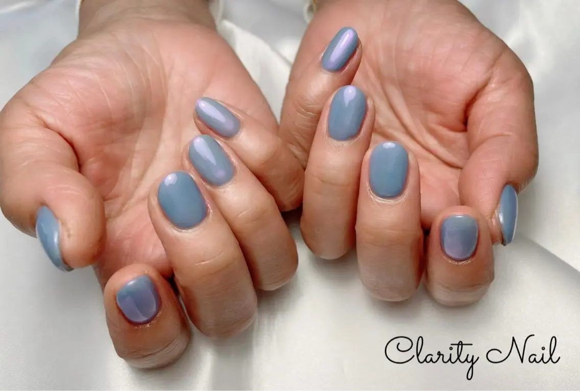 ネイル オーロラネイル ワンカラーネイル ハンドネイル Clarity Nailのネイルデザイン