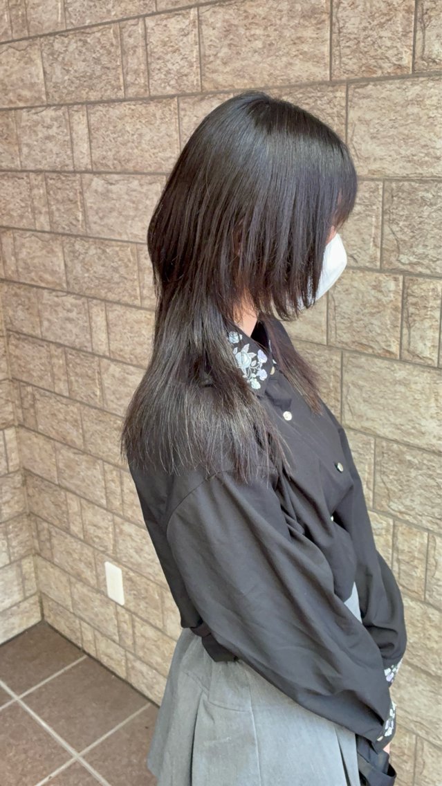 ミディアム ウルフカット カット 東條 克義のヘアスタイル