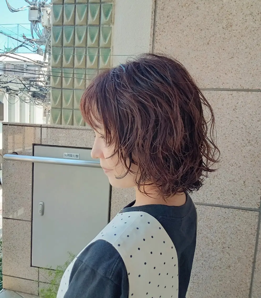 ミディアム パーマ カラー パーマ go s go(e) 店 コンドウマチコのヘアスタイル