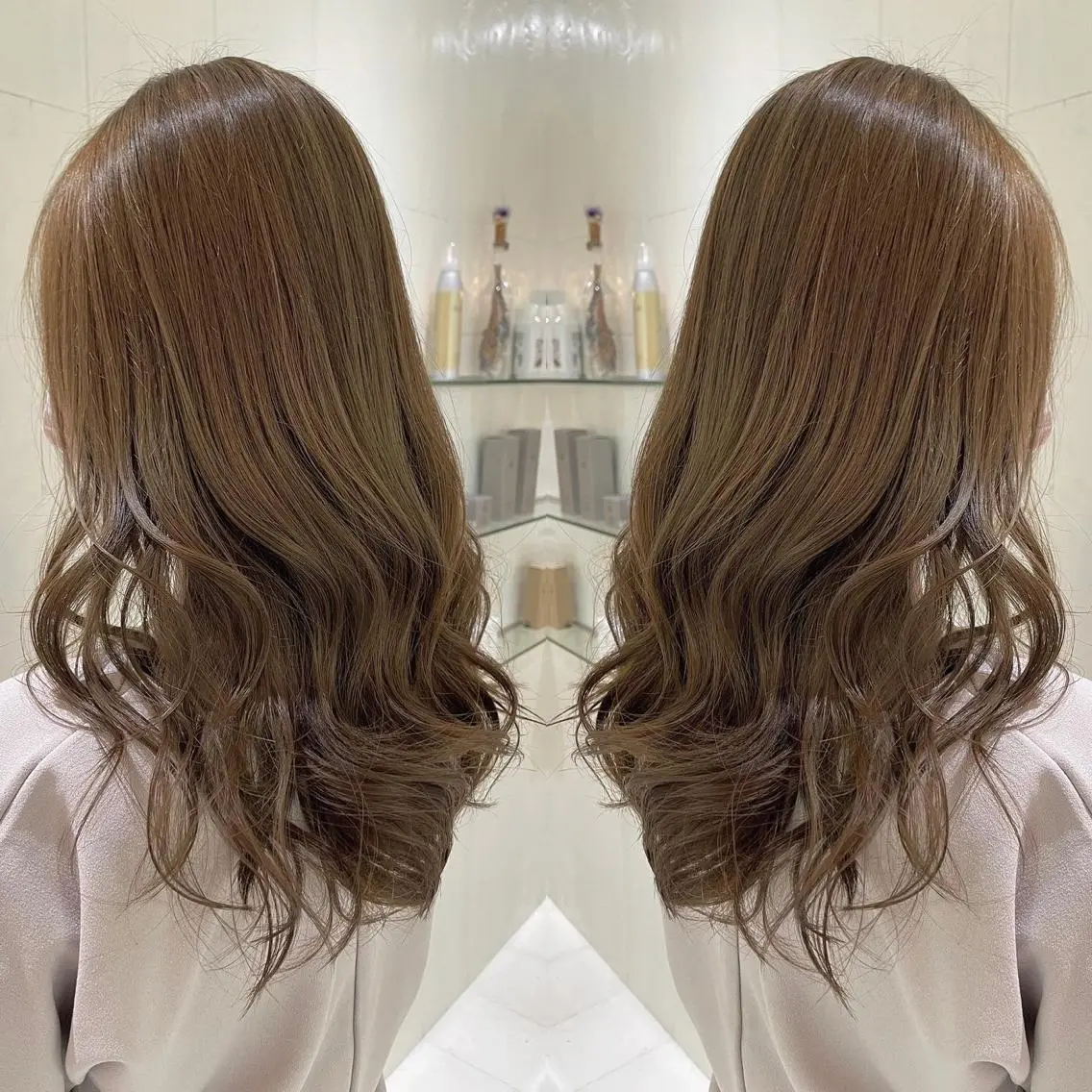 ロング カラー アッシュ 外国人風カラー レイヤーカット トリートメント ヘアカラー トリートメント 河合秀明/ショート /ボブ/レイヤーのヘアスタイル
