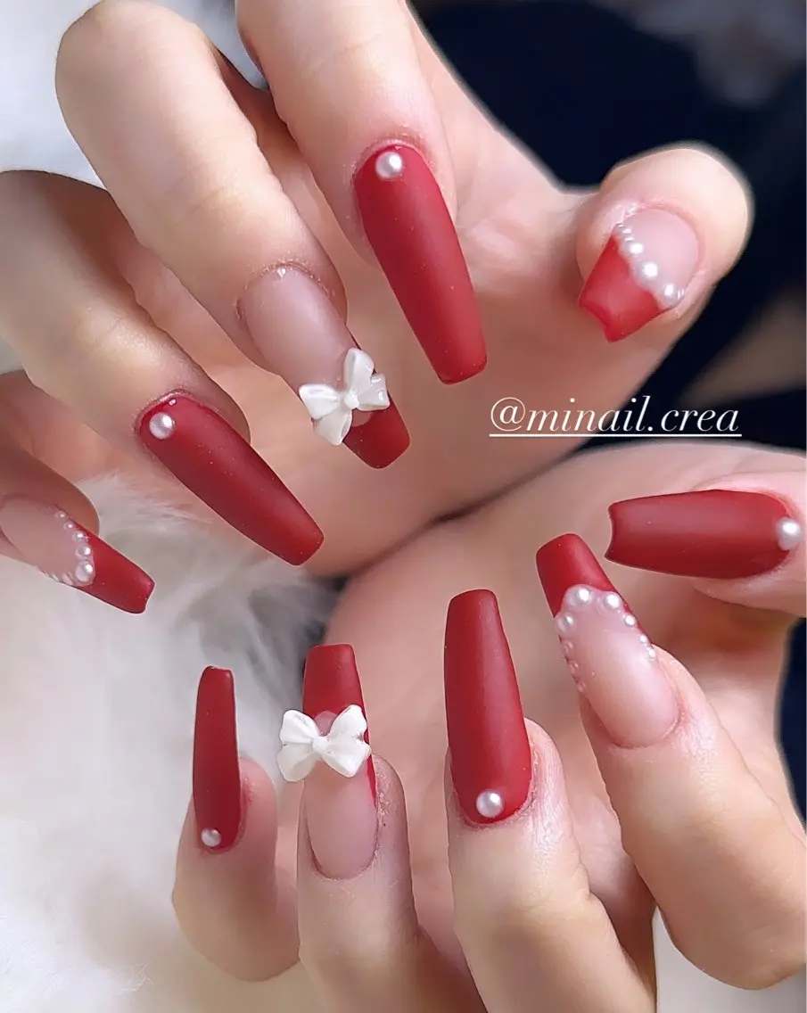 ネイル フレンチネイル キラキラネイル ロングネイル マットネイル ワンカラーネイル ハンドネイル CReA nailのネイルデザイン