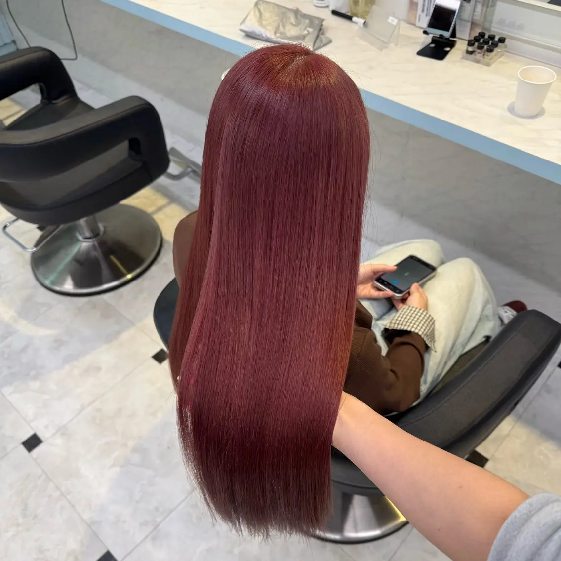 ロング カラー ヘアカラー トリートメント ヘッドスパ ヘアセット 暖色🩷透明感カラー ♡Maika♡のヘアスタイル