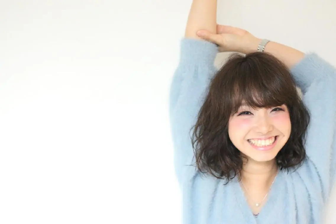 ミディアム パーマ カラー ミディアムパーマ 原木 康臣のヘアスタイル