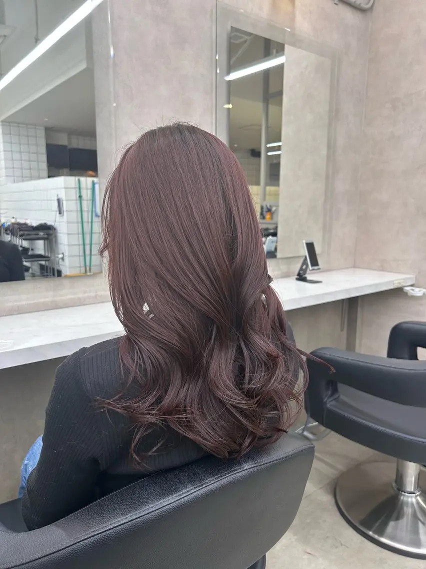 ロング カラー パーマ ヘアアレンジ メンズ キッズ ブリーチなしカラー/ ブラウン/レイヤーのヘアスタイル