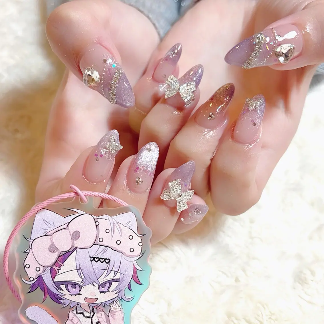 ネイル グラデーション マグネットネイル ワンホンネイル ハンドネイル Naruse Momoのネイルデザイン