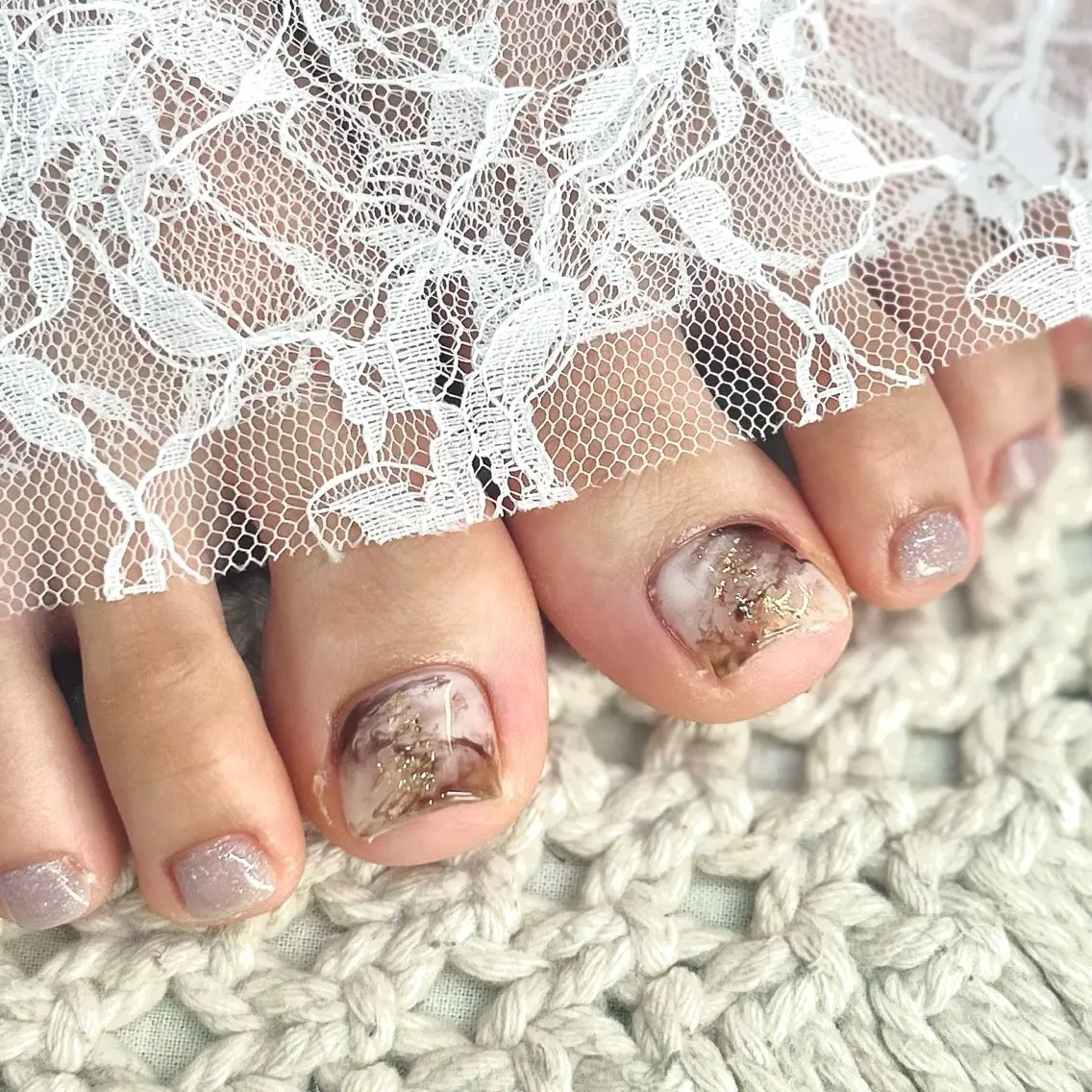 ネイル フットネイル ニュアンスネイル フットネイル 阿部 明羽のネイルデザイン