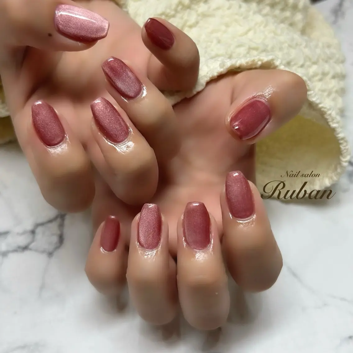 ネイル 長さ出し マグネットネイル ワンカラーネイル Nail salon Rubanのネイルデザイン