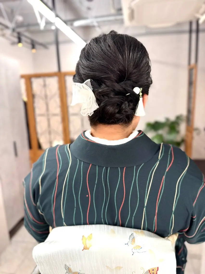 ミディアム ヘアアレンジ 着物ヘア ヘアセット 伊藤 栄子のヘアスタイル