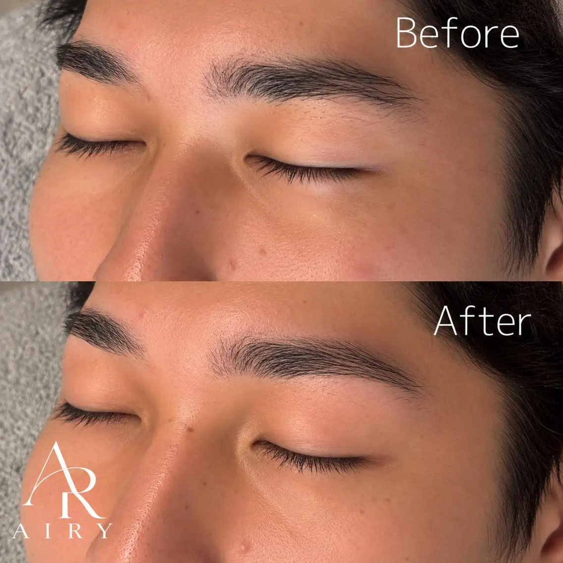 メンズ アイブロウ ハリウッドブロウリフト メンズアイブロウ 眉毛ワックス脱毛 眉ぐせ改善サロン AIRY JUNの眉毛・アイブロウイメージ