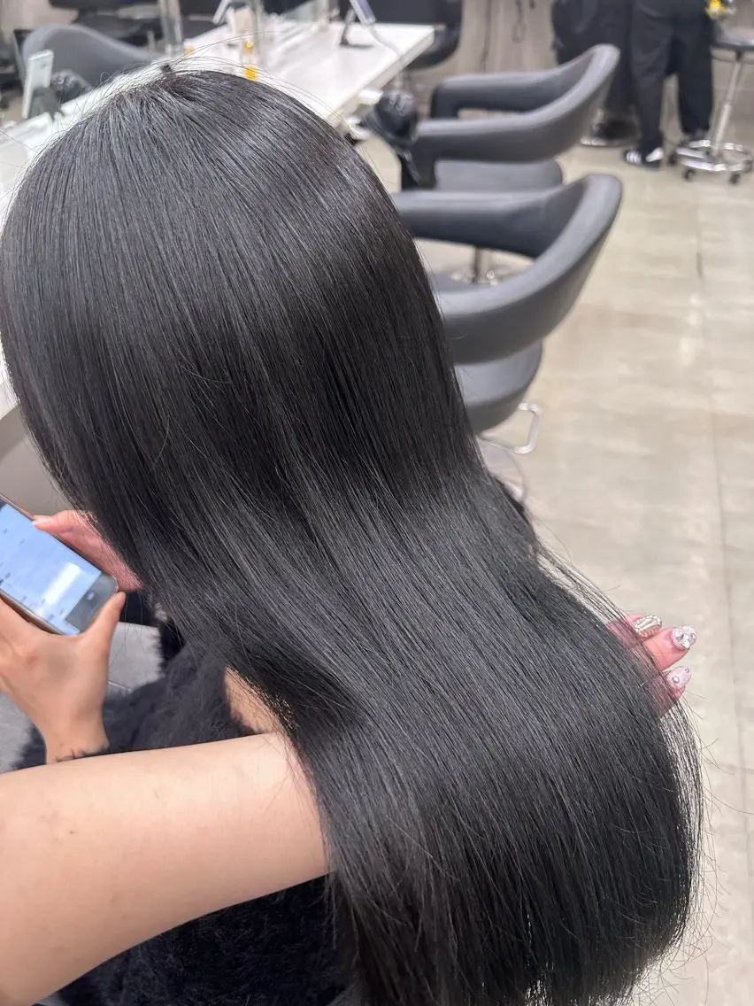 ロング カラー パーマ ヘアアレンジ メンズ キッズ ブリーチなしカラー/ ブラウン/レイヤーのヘアスタイル