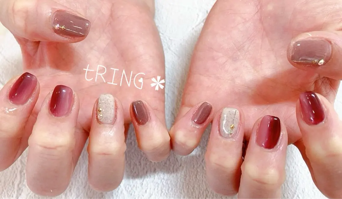 ネイル ハンドネイル tRING＊ しいの木台のネイルデザイン