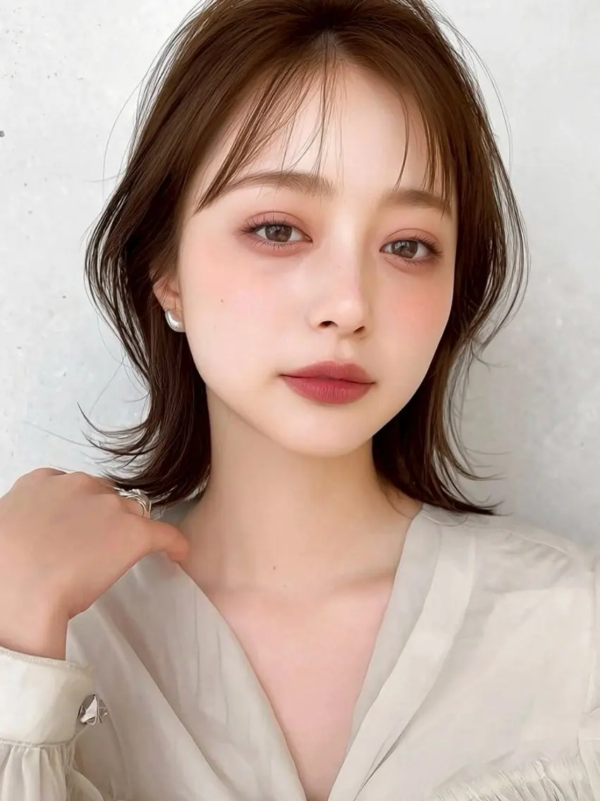 ミディアム カラー カット ヘアカラー トリートメント ✂️垢抜け/トレンド レイヤー/韓国/IRのヘアスタイル