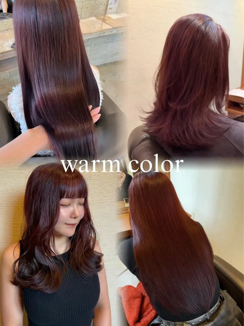 ロング カラー ブラウンカラー カシス ピンクカラー ピンクブラウン バイオレットカラー ヘアカラー トリートメント 艶カラー/メンズ パーマ/伊藤愛麻のヘアスタイル