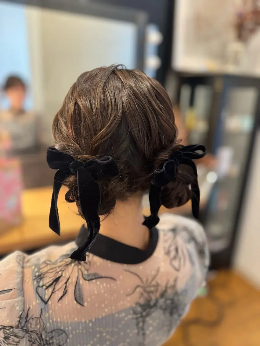 ミディアム ヘアセット 札幌円山ヘアメイク/ バーガスのヘアスタイル